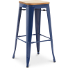 Buy Bar Stool - Industrial Design - Wood & Steel - 76cm - New Edition - Metalix Dark blue 60144 - prices